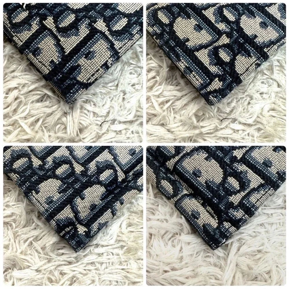 Dior Monogram Blue and Cream Wallet Unisex